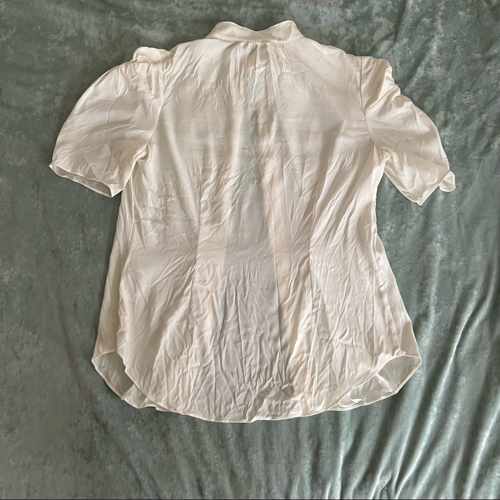 Frame Twisted Shoulder Button-Front Puffed Sleeve… - image 6